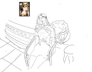 Digital drawing of a women sitting